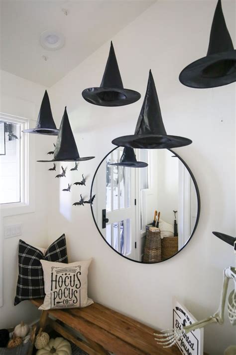 witches hat house metal hanging door halloween decoration|How to DIY a Festive Witch's Hat Door Hanger.